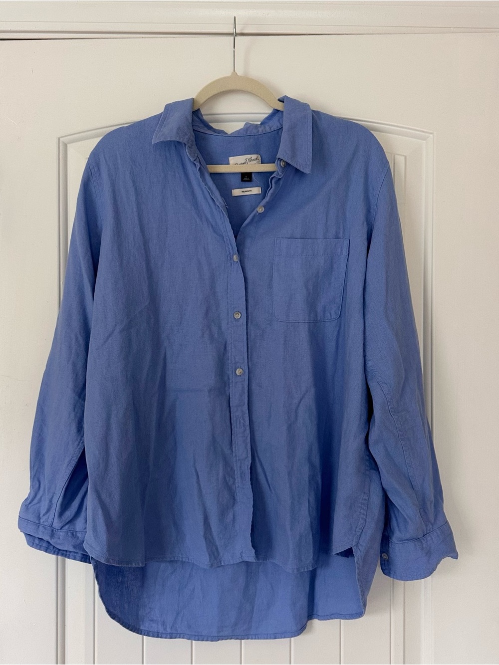 Universal Thread Long-Sleeve Collared Button-Down Shirt Blue Button-Down Shirt